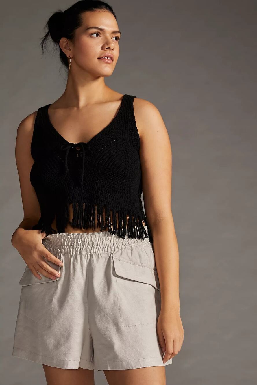 Maeve Anthropologie Linen A-Line Shorts Medium
